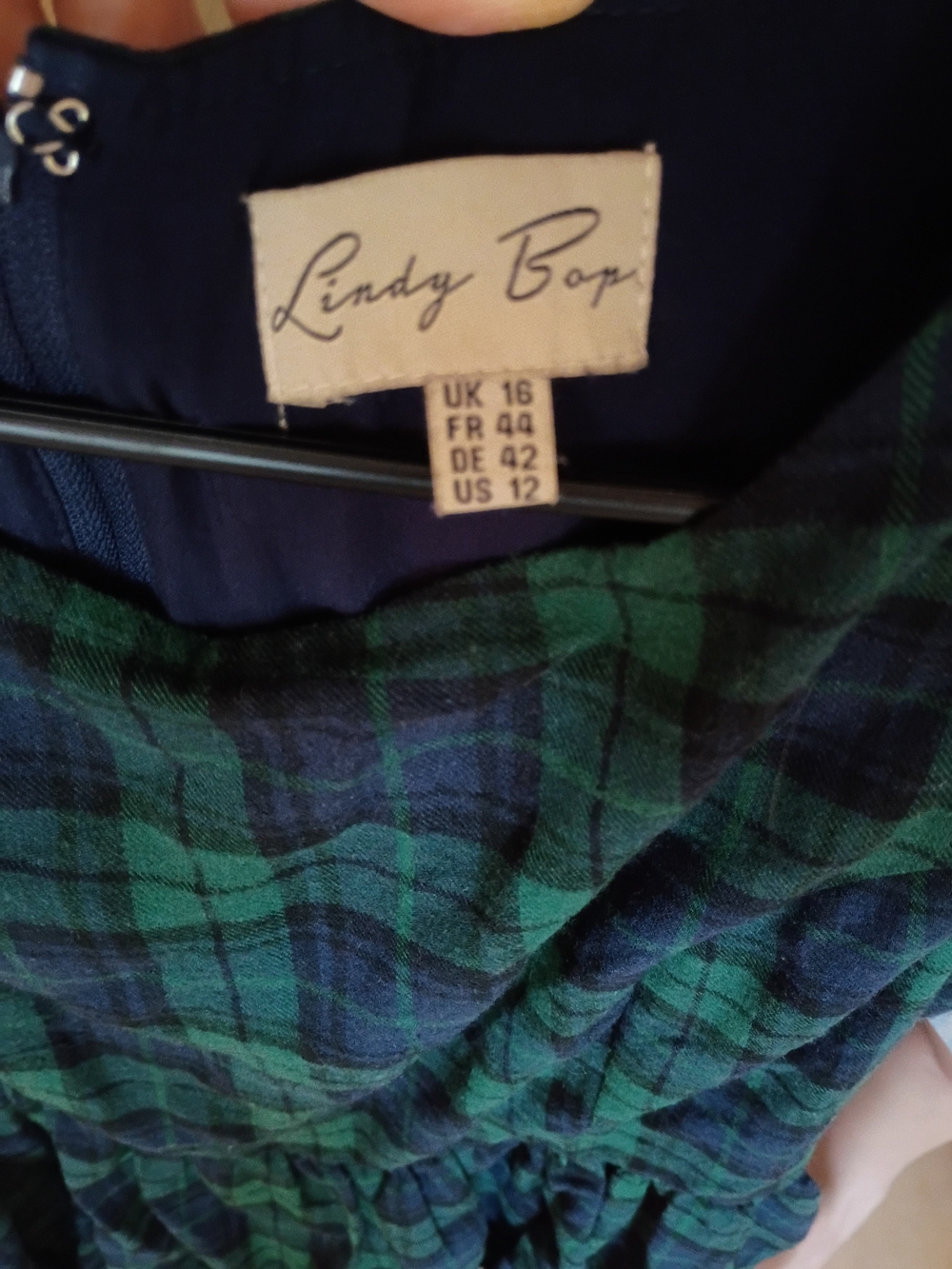 Woman's Lindy Bop Green and Navy Tartan Scottish Holiday